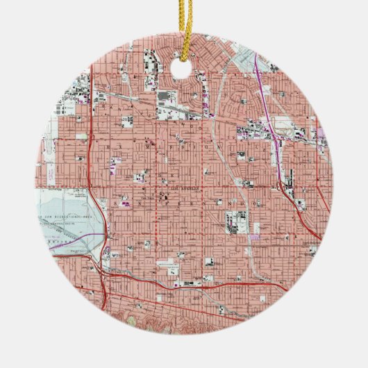  kaart van Van Nuys California (1966) Keramisch Ornament (Voorkant)