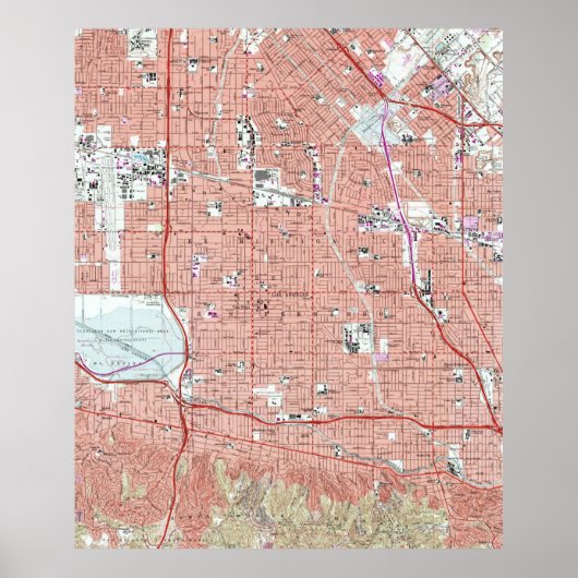 kaart van Van Nuys California (1966) Poster (Voorkant)