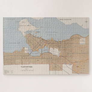 kaart van Vancouver Canada (1915) Legpuzzel