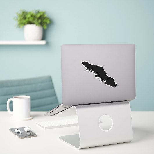 Kaart van Vancouver Island - Silhouette BC Sticker (Laptop op bureau)