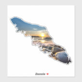 Kaart van Vancouver Island - Zee oever BC Sticker (Vel)