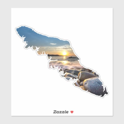 Kaart van Vancouver Island - Zee oever BC Sticker (Vel)