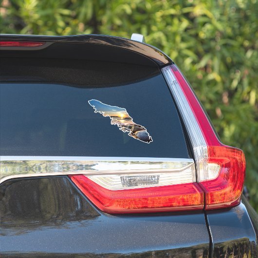 Kaart van Vancouver Island - Zee oever BC Sticker (Auto Zijkant)