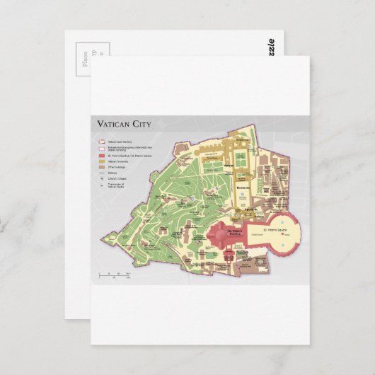 Kaart van Vaticaanstad (Voorkant / Achterkant)