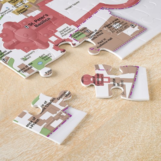 Kaart van Vaticaanstad Legpuzzel (Zijkant)