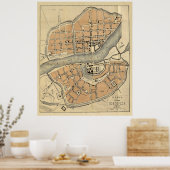  kaart van Veliky Novgorod Rusland (1910) Poster (Keuken)