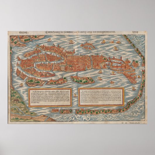  kaart van Venetië (1550) Poster (Voorkant)