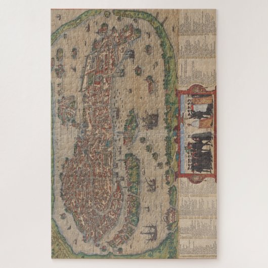  kaart van Venetië (1572) Legpuzzel (Verticaal)