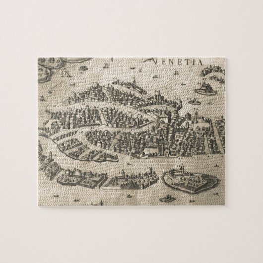  kaart van Venetië (1573) Legpuzzel (Horizontaal)