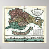 kaart van Venetië (1729) Poster (Voorkant)