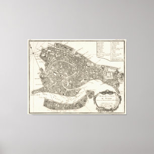  kaart van Venetië (1764) Canvas Afdruk