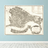 kaart van Venetië (1764) Canvas Afdruk (Insitu (Houten vloer))