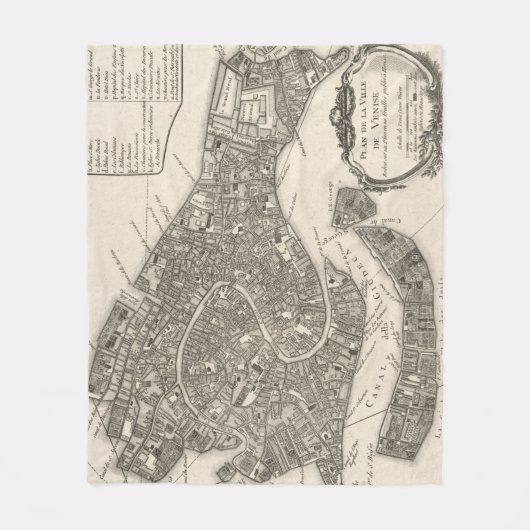  kaart van Venetië (1764) Fleece Deken (Voorkant)