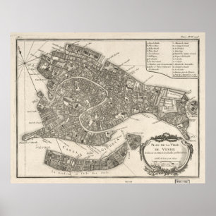  kaart van Venetië (1764) Poster
