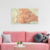 kaart van Venetië (1920) Canvas Afdruk (Insitu (Woonkamer))