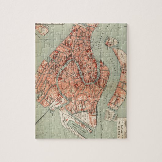  kaart van Venetië (1920) Legpuzzel (Verticaal)