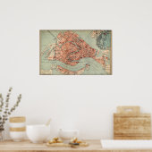  kaart van Venetië (1920) Poster (Keuken)