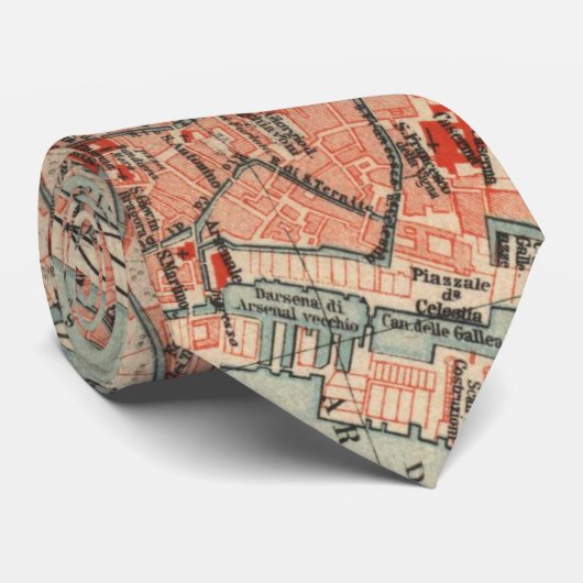  kaart van Venetië (1920) Stropdas (Opgerold)