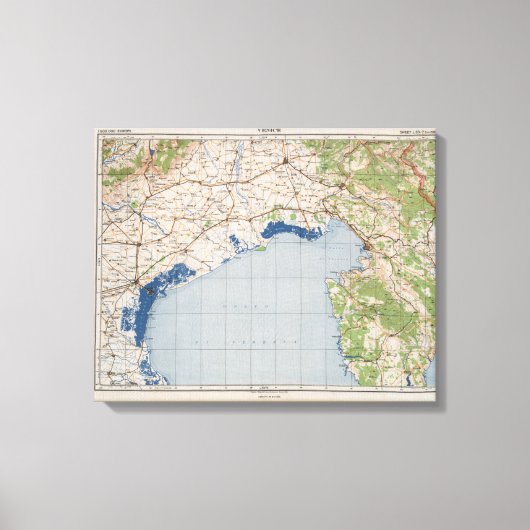 Kaart van Venetië, Italië Canvas Afdruk (Voorkant)