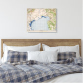 Kaart van Venetië, Italië Canvas Afdruk (Insitu (Slaapkamer))