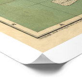 Kaart van Venetië, Italië rond 1886 Poster (Hoek)