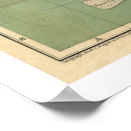 Kaart van Venetië, Italië rond 1886 Poster (Hoek)