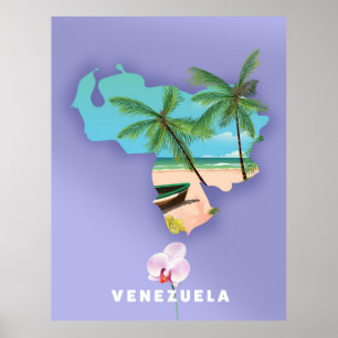 Kaart van Venezuela Poster