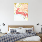 kaart van Ventura California (1951) Canvas Afdruk (Insitu (Slaapkamer))