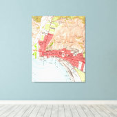 kaart van Ventura California (1951) Canvas Afdruk (Insitu (Houten vloer))