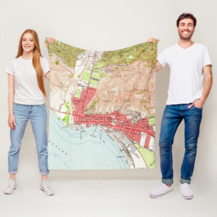  kaart van Ventura California (1951) Fleece Deken