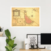 Kaart van Veracruz, Mexico door G. de Bois 1798 Poster (Thuiskantoor)