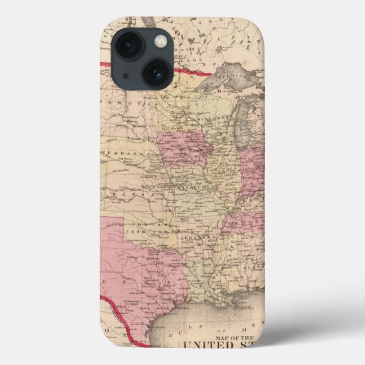 Kaart van Verenigde Staten 5 Case-Mate iPhone Case (Achterkant)