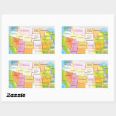 Kaart van Verenigde Staten Rechthoekige Sticker (Vel)