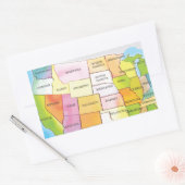 Kaart van Verenigde Staten Rechthoekige Sticker (Envelop)