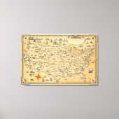 kaart van Verenigde Staten van Amerika US Canvas Afdruk (Voorkant)