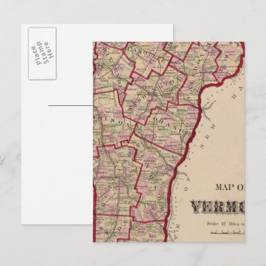 Kaart van Vermont (Voorkant / Achterkant)