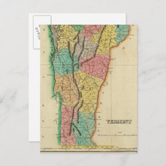 Kaart van Vermont (Voorkant / Achterkant)