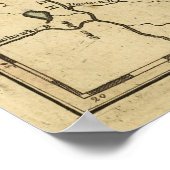 kaart van Vermont (1814) Poster (Hoek)