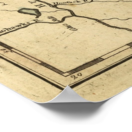  kaart van Vermont (1814) Poster (Hoek)