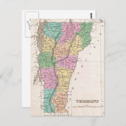  kaart van Vermont (1827) (Voorkant / Achterkant)