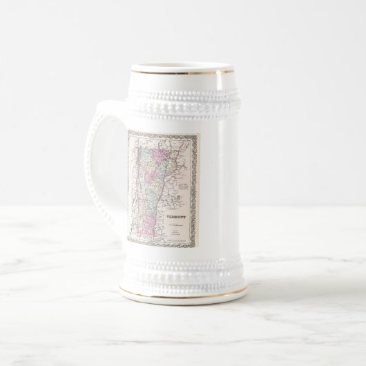  kaart van Vermont (1855) Bierpul (Voorkant links)