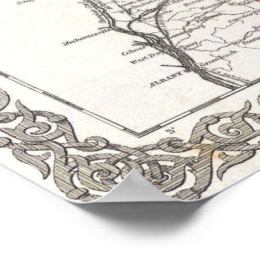  kaart van Vermont (1855) Poster (Hoek)