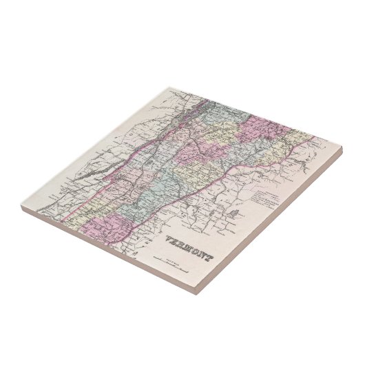 kaart van Vermont (1855) Tegeltje (Zijkant)