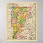kaart van Vermont (1909) Poster (Voorkant)