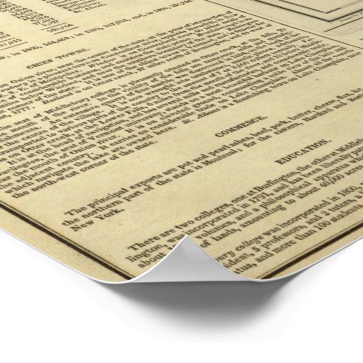 Kaart van Vermont Poster (Hoek)