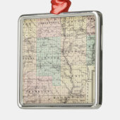 Kaart van Vernon County, Arcadia en Viroqua Metalen Ornament (Links)