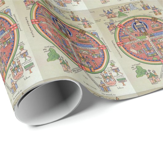 Kaart van verpakkingspapier van Jerusalem Cadeaupapier (Rol Hoek)