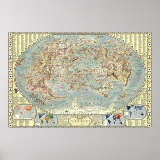 Kaart van Versie 2.0 van Internet. Poster (Voorkant)