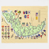 Kaart van VIETNAM door DIVISIES Fleece Deken (Voorkant (Horizontaal))