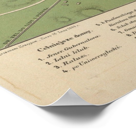  kaart van Vilnius Litouwen (1890) Poster (Hoek)